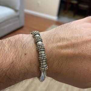 Antique 18kt Sterling Silver Cable Bangle Bracelet Made in Italy Very Rare!